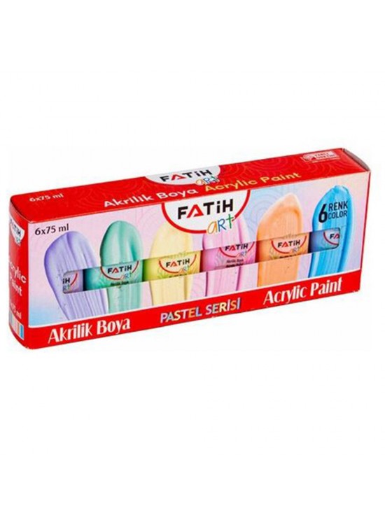 Fatih Akrilik Boya 75 ML 6 Renk Pastel 6 Lı 55510