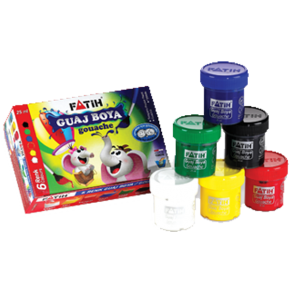 Fatih Guaj Boya Karton Kutu Şişe 6 Renk 25 ML 50410