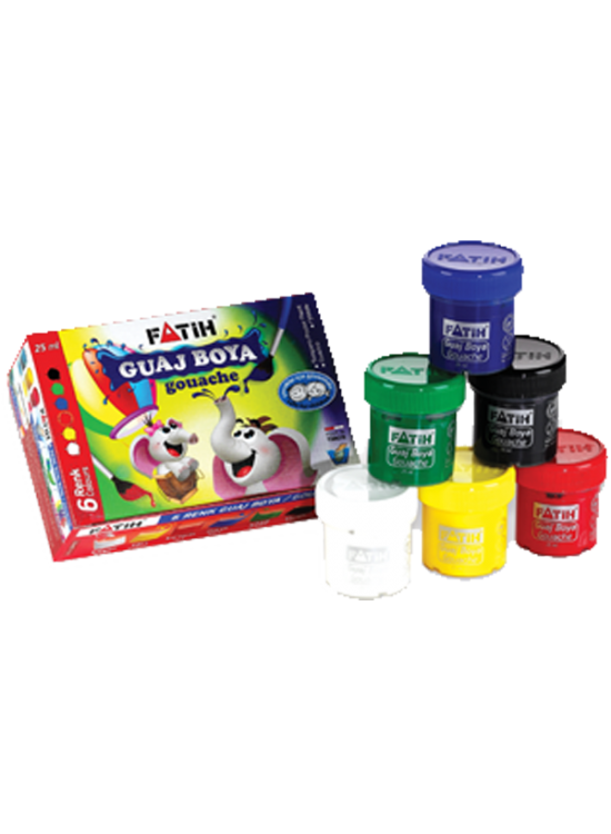 Fatih Guaj Boya Karton Kutu Şişe 6 Renk 25 ML 50410