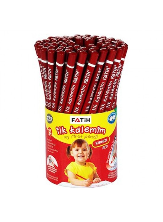 Fatih Kurşun Kalem Jumbo Üçgen Başlangıç Kalemi Kırmızı (1 Adet)