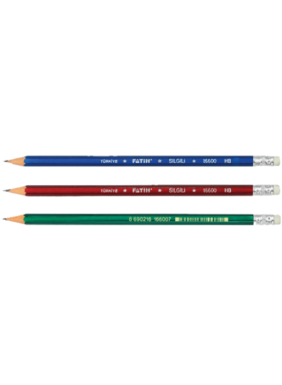 Fatih Kurşun Kalem Köşeli Silgili 16600 (1 Adet)