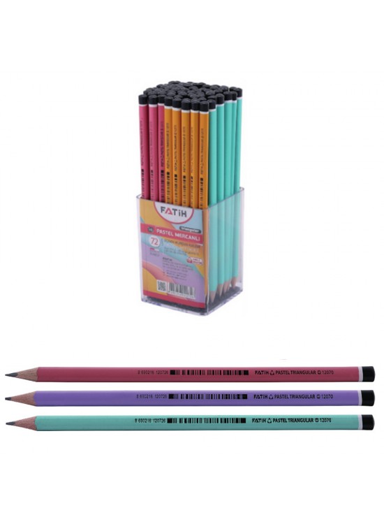 Fatih Kurşun Kalem Üçgen Mercanlı Pastel Renkli 12070 (1 Adet)
