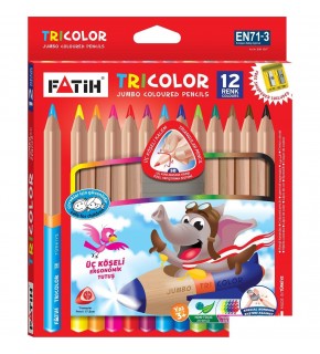 Fatih Kuru Boya Jumbo Üçgen Triangular Tam Boy 12 Renk 33490