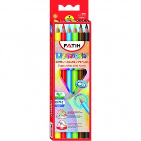 Fatih Kuru Boya Tam Boy Jumbo Üçgen Triangular Kalemi 6 Renk 3,5 MM 33490