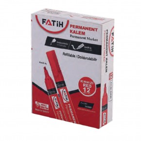 Fatih Markör Permanent Kesik Uç Kırmızı 3440 (1 Adet)