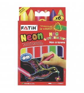 Fatih Mum Pastel Boya Neon Wax Crayon Jumbo 6 Renk Neon