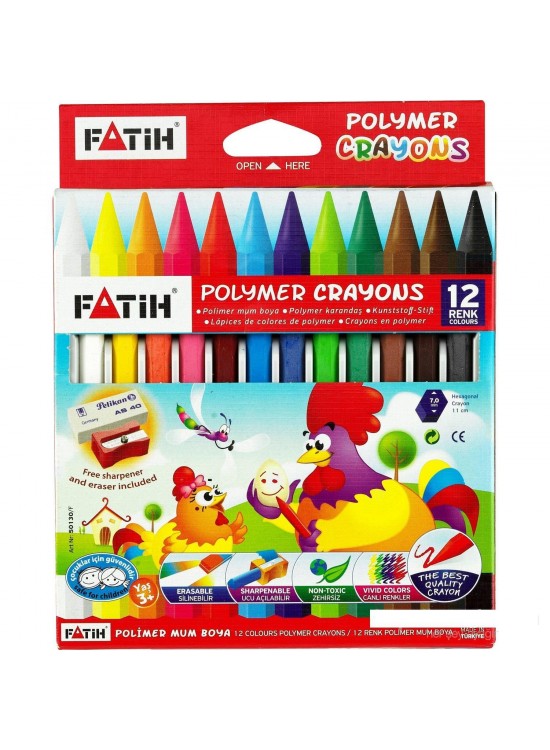 Fatih Mum Pastel Boya Polymer Crayons 12 Renk 50130/F
