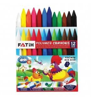 Fatih Mum Pastel Boya Polymer Crayons Kısa 12 Renk 50110/F