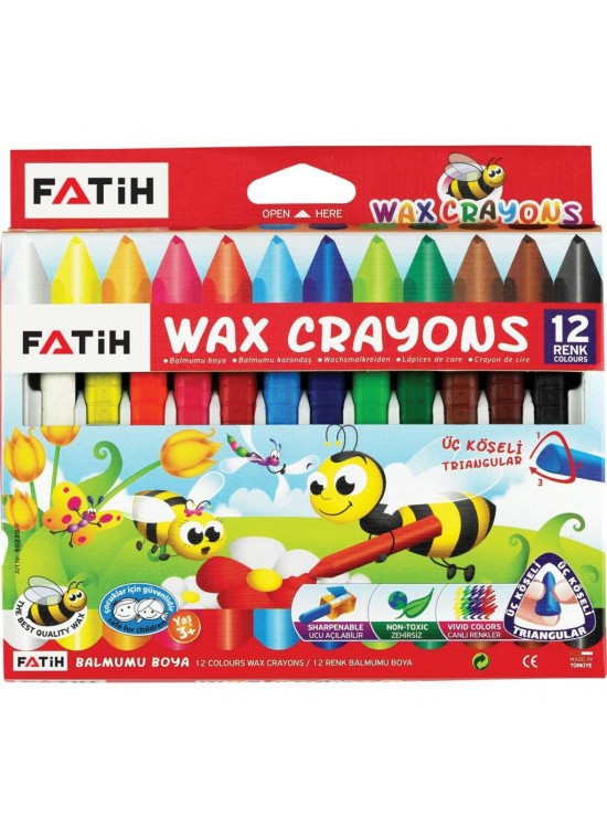Fatih Mum Pastel Boya Triangular Üçgen Crayons 12 Renk 50290