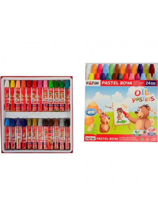 Fatih Pastel Boya Karton Kutu Köşeli 24 Renk 50340