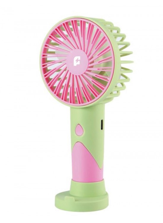 Feny FN-F20 Yeşil-Pembe Kademeli Ultra Sessiz Şarjlı Taşınabilir 500Mah Mini El Fanı