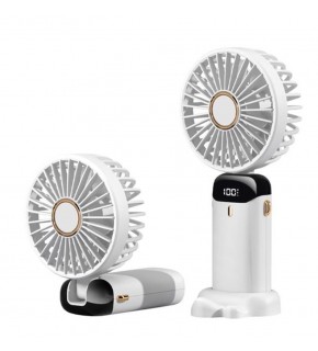 Feny FN-F30 Beyaz Kademeli Ultra Sessiz Led Göstergeli Katlanabilir Şarjlı 1200Mah Mini El Fanı