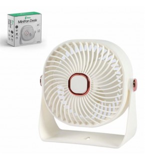 Feny FN-F55 Beyaz Ultra Sessiz 3 Kademeli Şarjlı 800Mah Masa Fanı 4"
