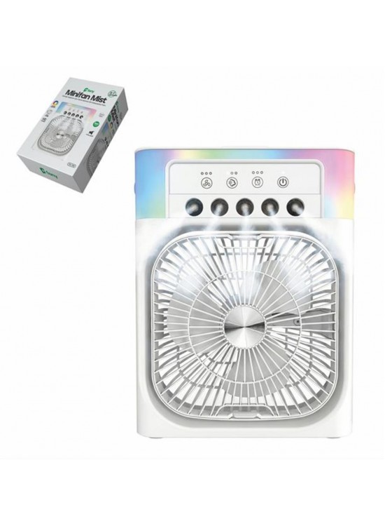 Feny FN-F65 Beyaz RGB Aydınlatma Ultra Sessiz Buharlı 3 Kademeli 1800Mah Şarjlı Masa Fanı