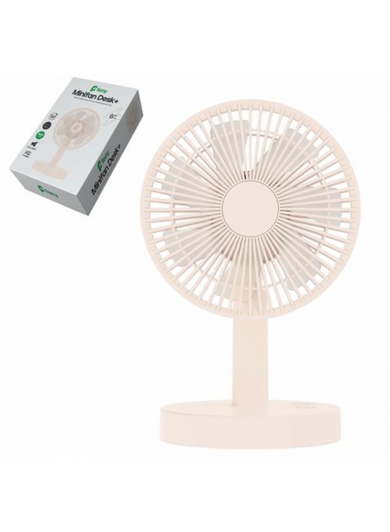 Feny FN-F75 Beyaz 3 Kademeli Otomatik 180 Derece Dönebilen Şarjlı 1800Mah Premium Masa Üstü Fan