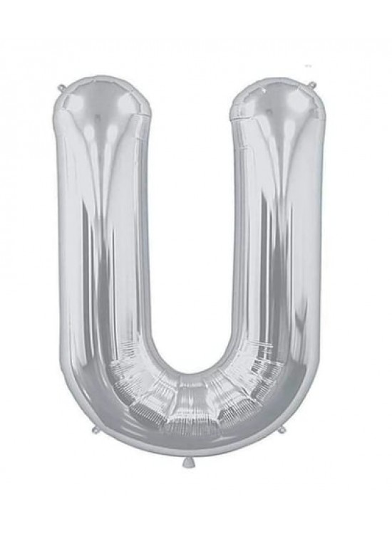Folyo Balon 34" Harf Gümüş U Folyo Balon 34" Harf Gümüş U