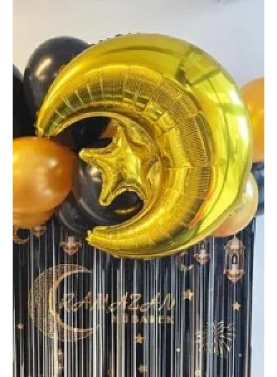 Folyo Balon Ay Yıldız Altın Folyo Balon Ay Yıldız Altın