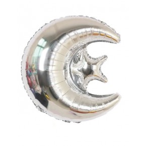 Folyo Balon Ay Yıldız Gümüş