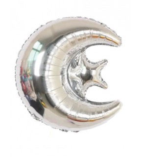 Folyo Balon Ay Yıldız Gümüş