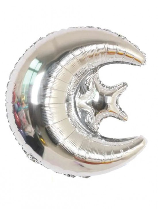 Folyo Balon Ay Yıldız Gümüş Folyo Balon Ay Yıldız Gümüş