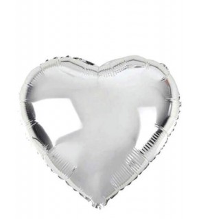 Folyo Balon Kalp Gümüş 18"