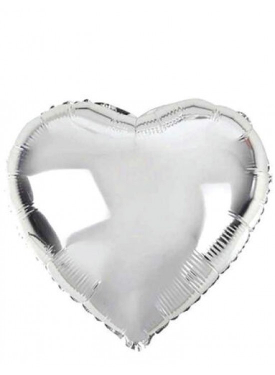 Folyo Balon Kalp Gümüş 18"