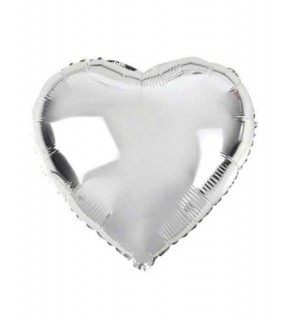Folyo Balon Kalp Gümüş 22"