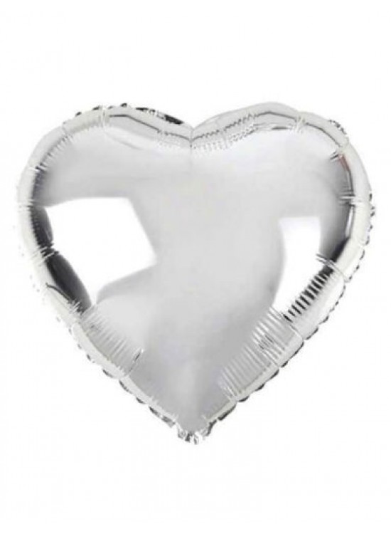 Folyo Balon Kalp Gümüş 22"