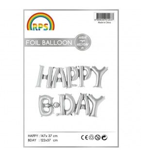 Folyo Balon Party Gümüş Birleşik 48X110 2406