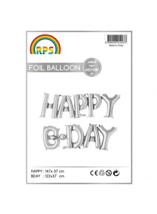 Folyo Balon Party Gümüş Birleşik 48X110 2406 Folyo Balon Party Gümüş Birleşik 48X110 2406