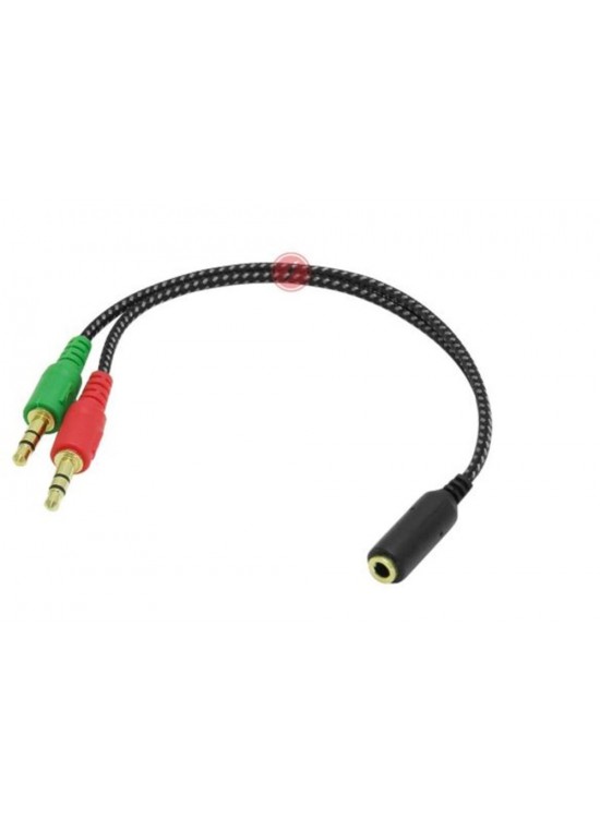 Frisby FA-6624AC 2x3.5mm Stereo Erkek - 4 Pin 3.5mm Stereo Dişi Y Kablo