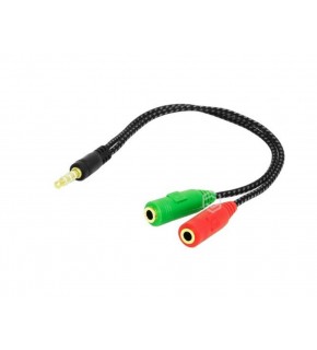 Frisby FA-6632AC 2 x 3.5mm Stereo Dişi - 4pin 3.5mm Stereo Erkek Y Kablo