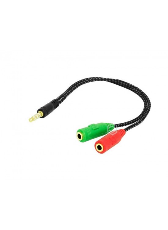 Frisby FA-6632AC 2 x 3.5mm Stereo Dişi - 4pin 3.5mm Stereo Erkek Y Kablo