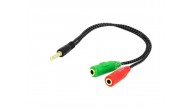 Frisby FA-6632AC 2 x 3.5mm Stereo Dişi - 4pin 3.5mm Stereo Erkek Y Kablo