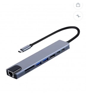 FRISBY FA-7682C Type-c - 8in1  RJ45+TF-SD+HDMI+USB+PD