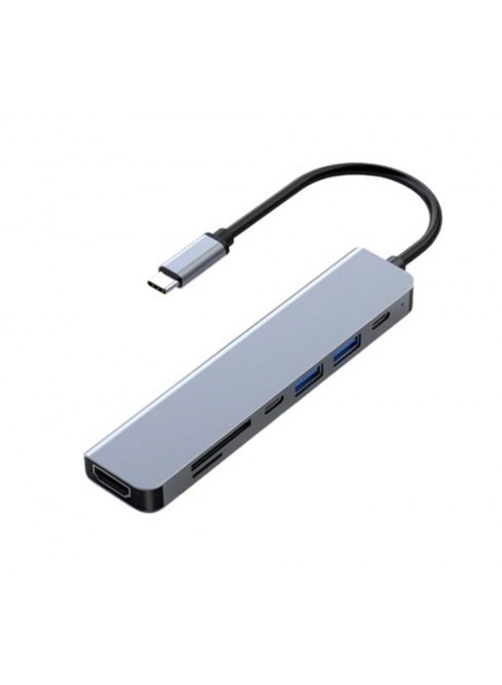 FRISBY FA-7684C Type-c -7in1 USB-C+HDMI +SD-TF+USB3,0+PD+USB-C