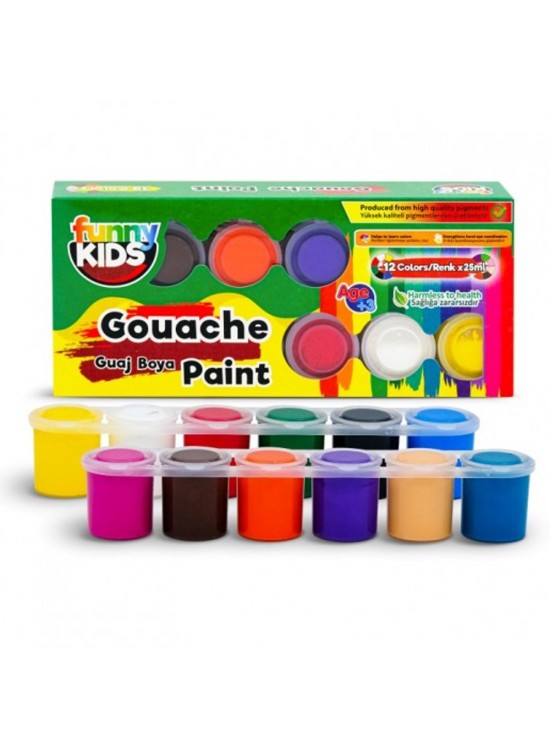 Funny Kids Guaj Boya 12 Lİ Set 25 ML