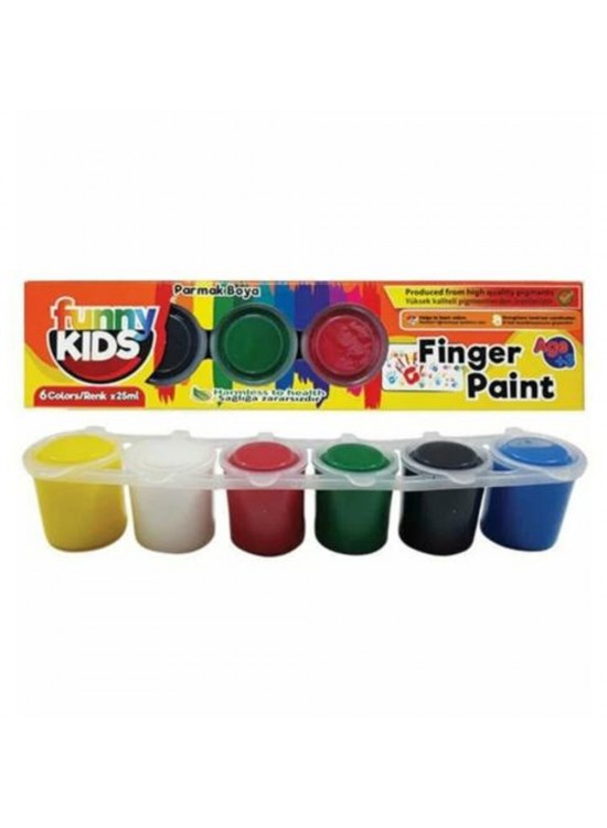 Funny Kids Parmak Boyası 25 ML 6 Renk Funny Kids Parmak Boyası 25 ML 6 Renk