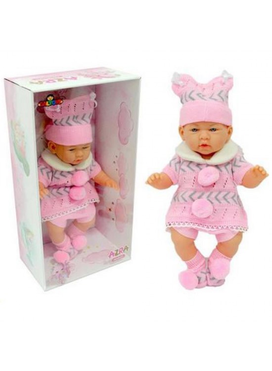 Galtoys Azra Bebek Newborn Pembe-Gri Triko Elbiseli