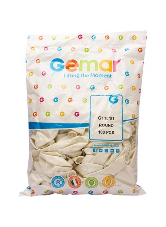 Gemar Balon G120 33Cm 100 Lü Beyaz #01 Gemar Balon G120 33Cm 100 Lü Beyaz #01