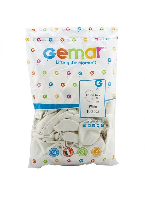 Gemar Balon G90 26Cm 100 Lü Beyaz 01 Gemar Balon G90 26Cm 100 Lü Beyaz 01