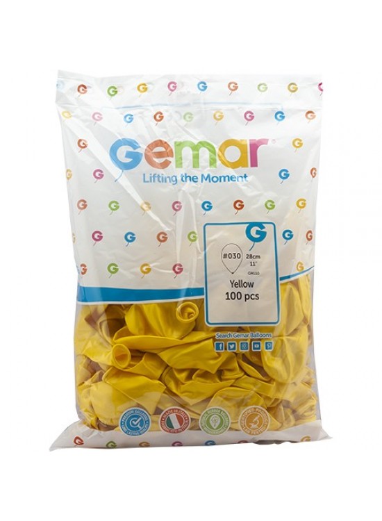 Gemar Metalik Balon Gm110 28Cm 100 Lü Sarı 030 Gemar Metalik Balon Gm110 28Cm 100 Lü Sarı 030