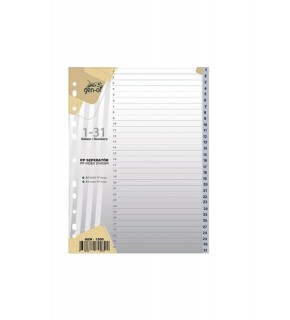 Gen-of  Seperatör 1-31 Rakamlı Plastik A4