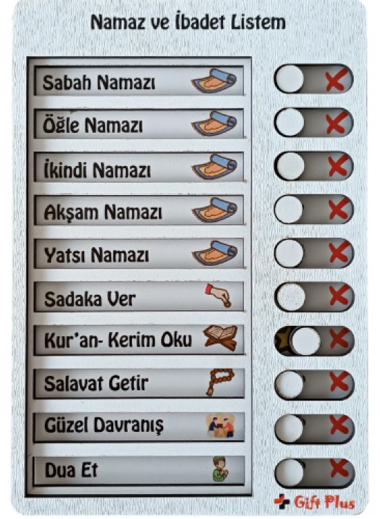 Gift Plus Ahşap Namaz ve İbadet Listem 135X195