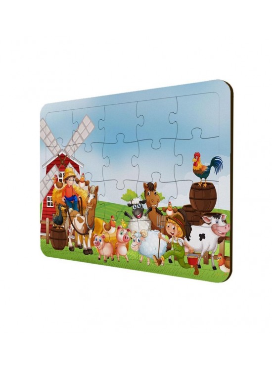 Gift Plus Ahşap Puzzle Çiftlik 25x38