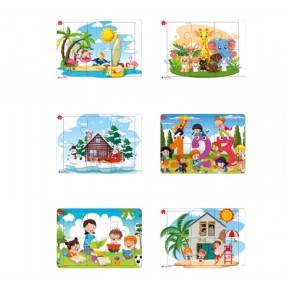 Gift Plus Mini Ahşap Puzzle 6 Parça