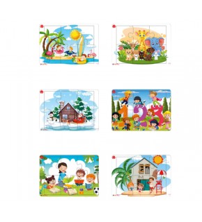 Gift Plus Mini Ahşap Puzzle 6 Parça