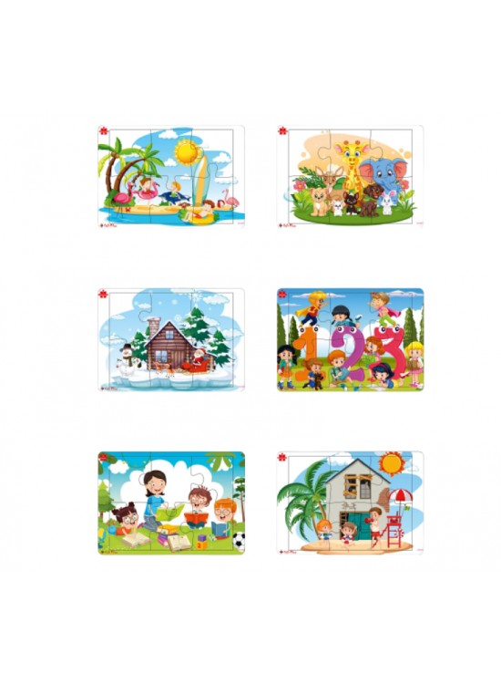 Gift Plus Mini Ahşap Puzzle 6 Parça