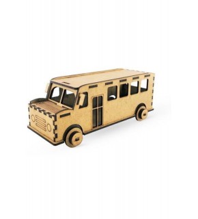 Giftölye 3D Ahşap Otobüs Maketi Hm-010