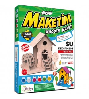 Giftölye 3D Ahşap Su Değirmeni